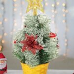 TIED RIBBONS Christmas Tree Small Size for Decoration Table Top Office Desk Artificial Xmas Tree with Star Topper Ornaments Props (1 Feet)
